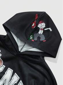 PAVTROS 男士全身印花连帽运动衫，做旧设计，街头潮流，图案，长袖，连帽衫，男友礼物 - 彩色 - 查看 3