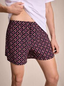 EverLounge Men's All Over Print Woven Shorts Pajama Bottoms - Multicolor - View 5