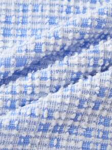 SHEIN 女童长袖前扣蝴蝶结装饰口袋休闲夹克