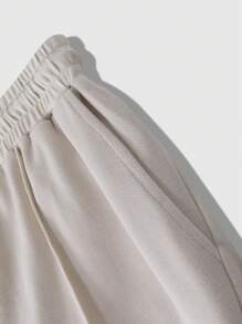 Claim Dot 男士纯色运动衫和裤子套装，春/秋 - 杏色 - 查看 5