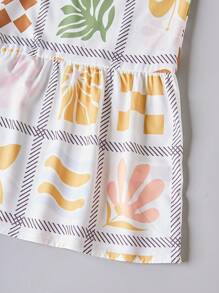 SHEIN LUNE Đầm maxi in họa tiết cổ điển dành cho nữ đi nghỉ - Nhiều màu - Xem 5