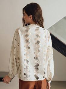 MOTF STUDIO SOLID SCHIFFY LANTERN SLEEVE SHIRT - White - View 8