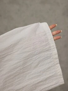 Forever 21 Calça Casual de Perna Larga com Amarração na Cintura de Cor Sólida - Damasco - Visão 9