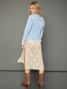 WESTFADE Premium 99% Cotton Denim Sculpted Trucker Jacket - Blue - View 7