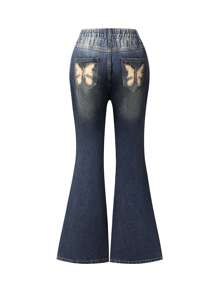 SHEIN Explorewe Teen Girls' Simple Everyday Flared Jeans - Medium Wash - View 1