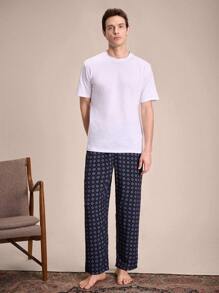 EverLounge Men's All Over Print Woven Lounge Pants - Multicolor - View 4