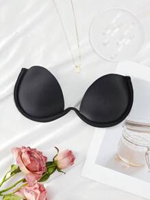 حمالة صدر بدون حمالات مع حمالات كتف شفافة وظهر - الأسود - مشاهدة 4