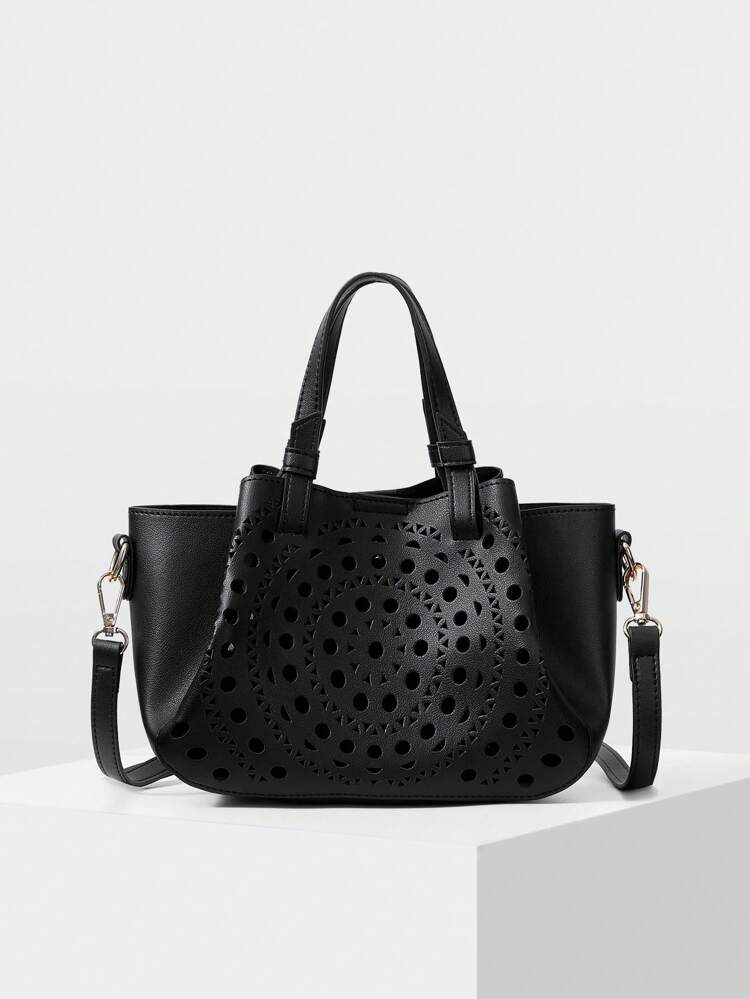 WOMEN HOLLOW TOTE HANDBAG FOR WORK AND DAILY USE
