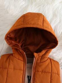 SHEIN 3 sztuki/zestaw chłopięcy ciepły jednolity kolor polarowa kamizelka, bluza z kapturem, zestaw długich spodni na jesień i zimę, odpowiedni na zewnątrz, narciarstwo