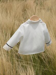 Infant Boys' Casual Fashion Cute Pony Print Versatile Long Sleeve Shirt