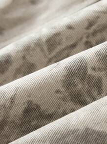 Manfinity VCAY 男士街头风格扎染宽大垫肩宽松编织西装外套适合秋冬季时尚 - 卡其色 - 查看 18