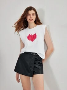 MOTF STUDIO PU LEATHER BUCKLE WAIST SKORT