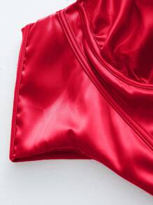 Maweii Plus Size Solid Color Minimalist Summer Cami Top - Red - View 6