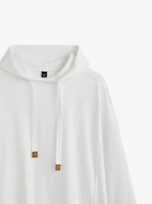 Manfinity VCAY Men's Knitted Hooded Casual Pullover Sweatshirt, Suitable For Autumn And Winter Seasons - White - View 3