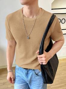 Manfinity VCAY Maglia A Maniche Corte A Maglia Per Uomo