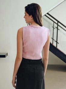 MOTF STUDIO SOLID V-NECK CROP TANK TOP