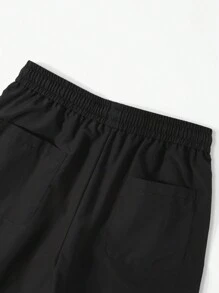 Aesthetic Post Pantalones rectos casuales para hombre con estampado de letras, Halloween - Negro - Ver 8