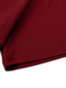 PAVTROS Manfinity Streetrush Men's Round Neck Letter Print Short Sleeve T-Shirt, Summer - Burgundy - View 4