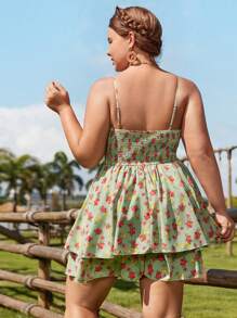 Flirla Maxirock mit Spaghettiträgern und rückenfreiem, ganzflächigem Muster, mit geschichteten Rüschen am Saum - Verschiedenfarbig - Übersicht 2