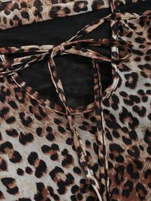 SHEIN Unity Leopard Print Long Maxi Cami Dress, Summer Fashion - Brown - View 5