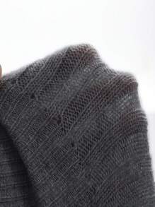 DAZY 纯色立领短袖针织上衣，春秋 - 深灰色 - 查看 8