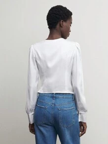 BizChic Blouse de bureau élégante avec nœud pour femme