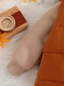 SHEIN 3 sztuki/zestaw chłopięcy ciepły jednolity kolor polarowa kamizelka, bluza z kapturem, zestaw długich spodni na jesień i zimę, odpowiedni na zewnątrz, narciarstwo