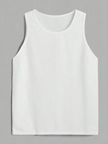 Manfinity Homme Hombre camiseta de tirantes y pantalones cortos con cordón en la cintura de color sólido - Blanco - Ver 9