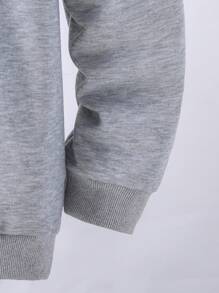 SHEIN Tween Boy Casual Slogan Hoodie With Graphic Print, Autumn/Winter