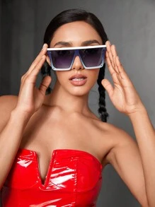 SHEIN ICON 1 buc. Ochelari drăguți Y2K de modă cu jumătate de cadru, potriviți pentru ocazional, club de noapte, petrecere