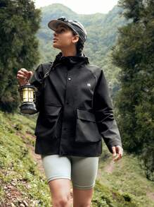 In My Nature Chaqueta de manga larga de uso diario con diseño de bolsillo para mujeres