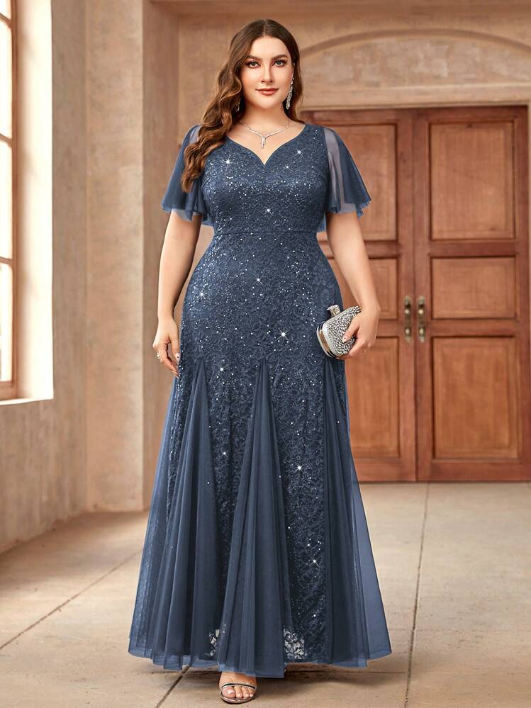 ebay plus size party dresses Amazon.com: ZNU Womens Plus Size Formal Dress for Wedding Guest Elegant  Glitter Cocktail Party Dresses Cape Half Sleeve Mesh Bodycon Red Wine :  Clothing, Shoes & Jewelry