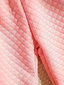 SHEIN Conjunto de calças casuais soltas com cós acolchoado de diamante para meninas, 2 peças, inverno grosso e quente