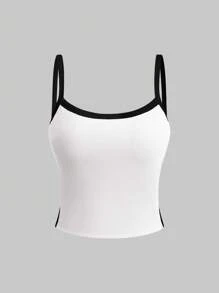 Zolique Women's Multi-Colored Short Contrasting Tank Top