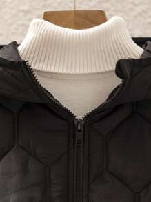 SHEIN Leap Crew Tween Boy 休闲纯色拉链背心，适合秋春季节，适合户外玩耍、学校、街头摄影、派对和居家休闲 - 黑色 - 查看 5