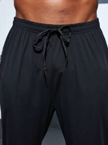 Manfinity Fitness Plus Size Men Casual Everyday Wear Trousers - Black - View 7