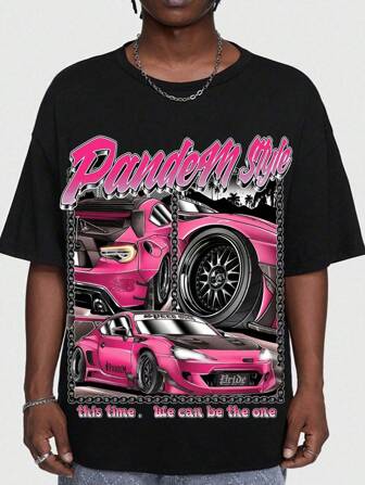 Street Life Camiseta de cuello redondo de manga corta con estampado para hombres, apta para uso diario en primavera y verano