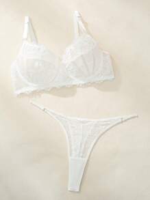 SHEIN 大码花卉蕾丝浪漫性感内衣