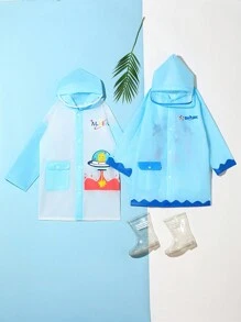 Kids/Teens Cute Printed Outdoor Hiking Waterproof Raincoat For School/Play