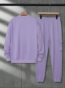 Manfinity Hypemode Set van herensweatshirt met trekkoord, ronde hals en joggingbroek met strik aan de voorkant