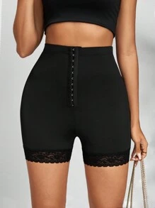 SHEIN Lady 大码夏季服装 女士 紧身裤 黑色 紧身裤 黑色 运动裤 - 黑色 - 查看 3