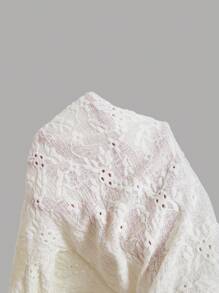 SHEIN MOD Retro V-Neck Cropped Bell Sleeve Tie-Up Cardigan For Women