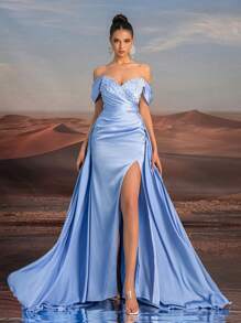 Glamrae Gaun Formal & Malam Wanita - Baby Blue - View 2