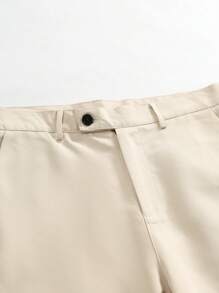 Calvornis Men's Plus Size Flat Collar Front Button Long Sleeve Top And Pants Suit - Ginger - View 3