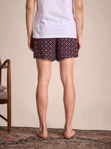 EverLounge Men's All Over Print Woven Shorts Pajama Bottoms - Multicolor - View 2