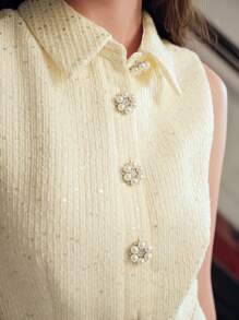 MOTF STUDIO TWEED FLAP DETAIL BUCKLE BELTED PLEATED HEM SHORT DRESS