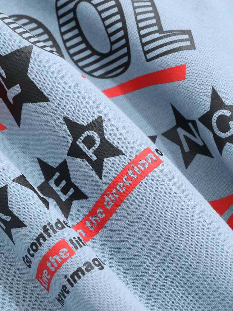 Men's Autumn Letter Graphic Pullover Sweatshirt