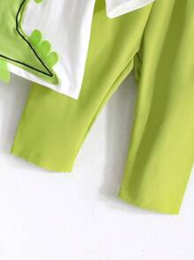 2pcs Baby Boys' Summer Short Sleeve Cute Dinosaur Printed T-Shirt And Elastic Waistband Pants Set - Green - View 8