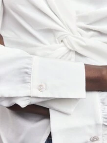 BizChic Blouse de bureau élégante avec nœud pour femme
