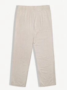 Manfinity LEGND Plus maat knoop tailleband zak rechte pijpen slim-fit comfortabele casual broek